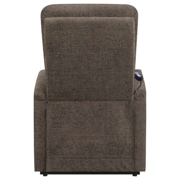 English Elm Parker Plush Charcoal Power Lift Massage Recliner with Heat, USB Remote, Gel Memory, Storage Pockets B062P333410