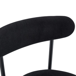 English Elm Fashionable Ergonomic Bar Chairs Set of Two with Breathable Fabric, Curved Back, Cushioned Comfort Black W1151P279689