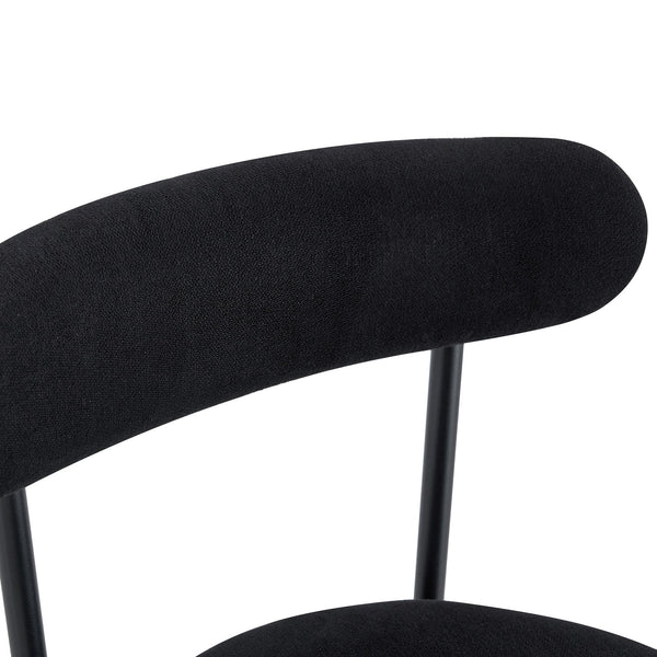 English Elm Fashionable Ergonomic Bar Chairs Set of Two with Breathable Fabric, Curved Back, Cushioned Comfort Black W1151P279689