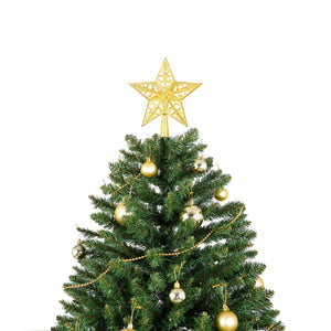 English Elm Christopher Knight Home® - 7.5FT Lush Pre-Lit Christmas Tree with 550 Warm LEDs, 1350 PVC Tips, Hinged Branches & Metal Stand N769P351700G