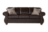 English Elm Leinster Faux Leather Upholstered Nailhead Sofa and Loveseat Set