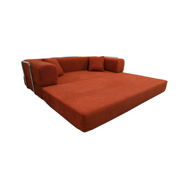 English Elm Double Convertible Corduroy Sleeper Sofa High Density Foam Wide Armrest Studio Bed W3064P245391