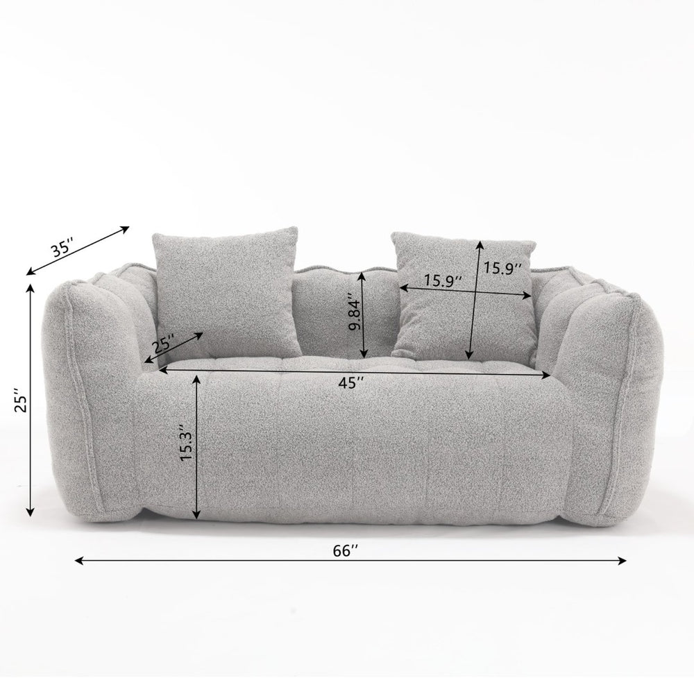 English Elm Soft Beanbag Chair For Two - Cozy Lounge Seating With High-Resilience Foam & Super-Fiber Cover W1996P182164-GIGA