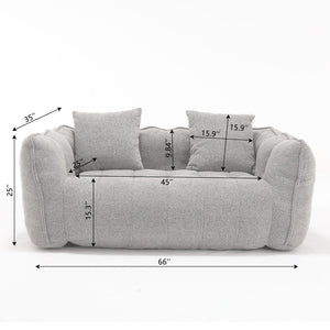 English Elm Soft Beanbag Chair For Two - Cozy Lounge Seating With High-Resilience Foam & Super-Fiber Cover W1996P182164-GIGA