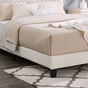 English Elm Findlay Plush 3D Upholstered Platform Bed In White Dove