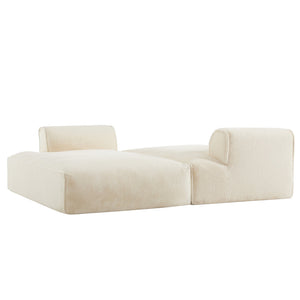 English Elm 90.0"Oversized Modular Sectional Sofa Plush Foam & Pocket Springs, Ready-to-Use 2-Piece Set for Living Room Comfort and Mobility (No Assembly) Beige N723S9701A