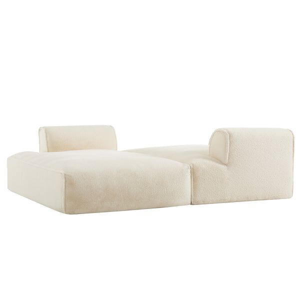 English Elm 90.0"Oversized Modular Sectional Sofa Plush Foam & Pocket Springs, Ready-to-Use 2-Piece Set for Living Room Comfort and Mobility (No Assembly) Beige N723S9701A