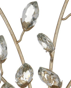 Currey & Company Forget-me-not Elegant Wall Sconce With Crystal Flowers And Dimmable Lights For Luxurious Decor Silver Crystal ,Metal 5000-0276-currey-company