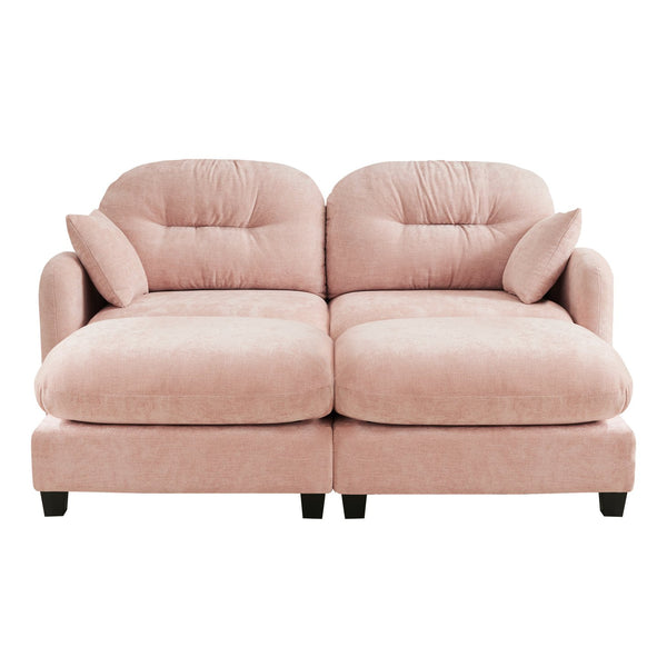 English Elm Cloud Sectional Sofa - Premium Chenille With Soft Pillows, Ergonomic Design, Tufted Backrest, Pink Elegance W714S01386
