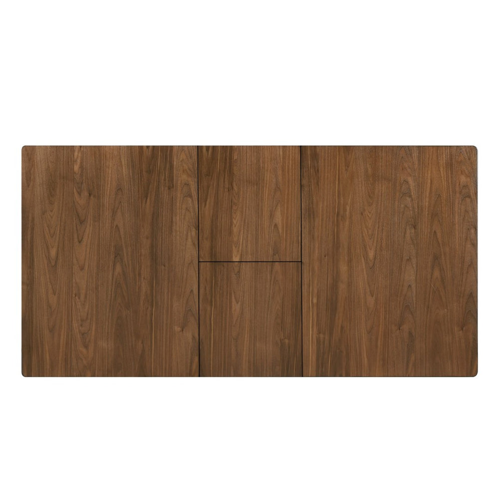 English Elm Walnut 7-Piece Extendable Dining Set With Upholstered Chairs For Modern Kitchens & Gatherings B011S01497-GIGA