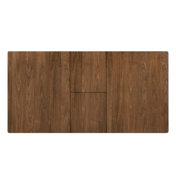 English Elm Walnut 7-Piece Extendable Dining Set With Upholstered Chairs For Modern Kitchens & Gatherings B011S01497-GIGA