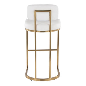 English Elm Fixed-height Barstools Powder Coated Steel Frame Brown Upholstered Seat Set of Two B202P471222