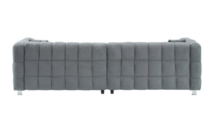 English Elm Elegant 102-Inch Teddy Velvet Sofa in Green Gray Pink Beige with 2 Pillows, Metal Feet, 500lb Capacity W1278S00022