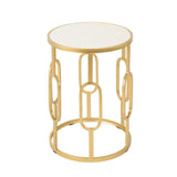 Christopher Knight Home® - Noble House - Drexel Outdoor 16 Inch White Finish Faux Stone Side Table