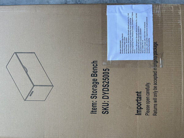 English Elm Kids Wooden Toy Chest with Rolling Drawer and Wheels, 5 cu ft Spacious MDF Storage for Playroom White 34.65 L x 17.91 W x 4.92 H W808P298014