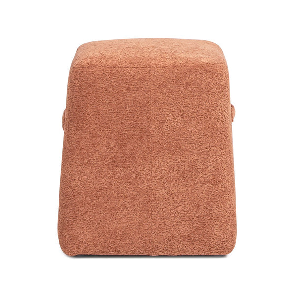 English Elm Jennifer Taylor Home - Oliver 16" Tapered Square Upholstered Ottoman - Compact Fleece Pouf, Modern Footrest & Seat (16") Orange B2719P269259