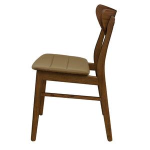 English Elm Christopher Knight Home® - DINING Chair Set of 2 Mid-Century Rubberwood Frame with PU Upholstery, Sleek Lightweight Design Brown N771P298839W