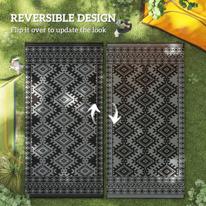 English Elm Portable Reversible Polypropylene Outdoor Rug Geometric Patio Camping Uv Resistant T3971P421543
