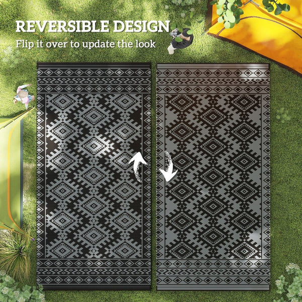 English Elm Portable Reversible Polypropylene Outdoor Rug Geometric Patio Camping Uv Resistant T3971P421543