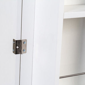 English Elm Kitchen Pantry Cabinet Freestanding Melamine Storage with Shelves for Dining Room White W331P435940