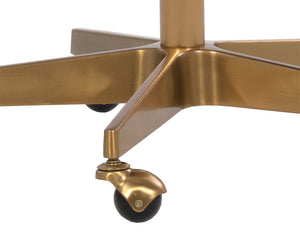 Sunpan Kenna Office Chair - Modern Minimalist Design with Adjustable Height and Gold Steel Base for Mobility Belfast Oatmeal