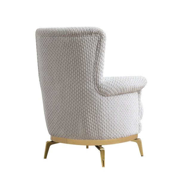 English Elm Zoe Elegant high-back accent chair with chenille upholstery and gold legs for luxe comfort and style Gray B009P303215