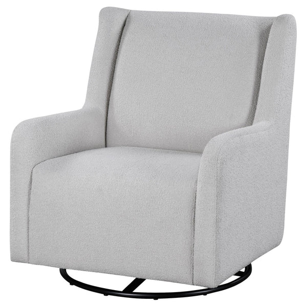 English Elm Calianna Boucle Barrel Accent Chair with Oak Legs for Living Room or Bedroom Grey B062P451747