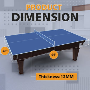 English Elm 8ft Foldable Mdf Ping Pong Conversion Top for Solo Practice and Indoor Play Blue W1408P262534