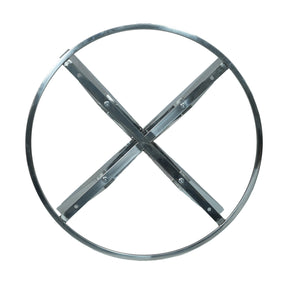 English Elm 53" Round Marble Dining Table With Silver Stainless Steel Base And Lazy Susan For 6 People, White W1535S00462