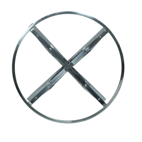 English Elm 53" Round Marble Dining Table With Silver Stainless Steel Base And Lazy Susan For 6 People, White W1535S00462