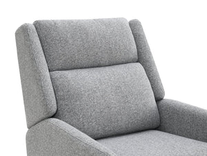 English Elm Pushback Psyche Manual Recliner High Back Channel Tufting Linen-Look Gray Leatherette, Espresso Legs B2741P397646