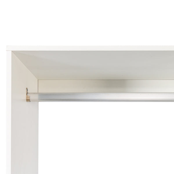 English Elm Freestanding Closet System 40" Wardrobe with 6 Open Shelves, 2 Hanging Rods & 1 Drawer, White Finish W331P280699
