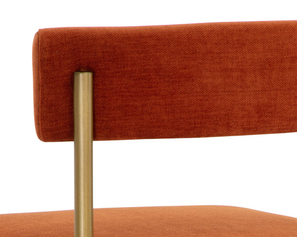 Sunpan Seneca Counter Stool - Modern Open Back Design with Stylish Steel Frame for Contemporary Spaces Antique Brass / Danny Rust