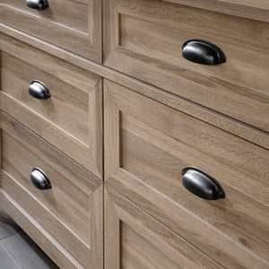 English Elm Dresser, Rustic Brown Finish With Roomy Drawers - Versatile Storage For Stylish Bedrooms & More! B356P402592