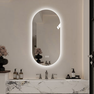 English Elm 48*24 Inch Smart Wall Mounted Led Touch Screen Mirror - Anti-Fog, Dimmable, Stylish For Salons! W2709P380632