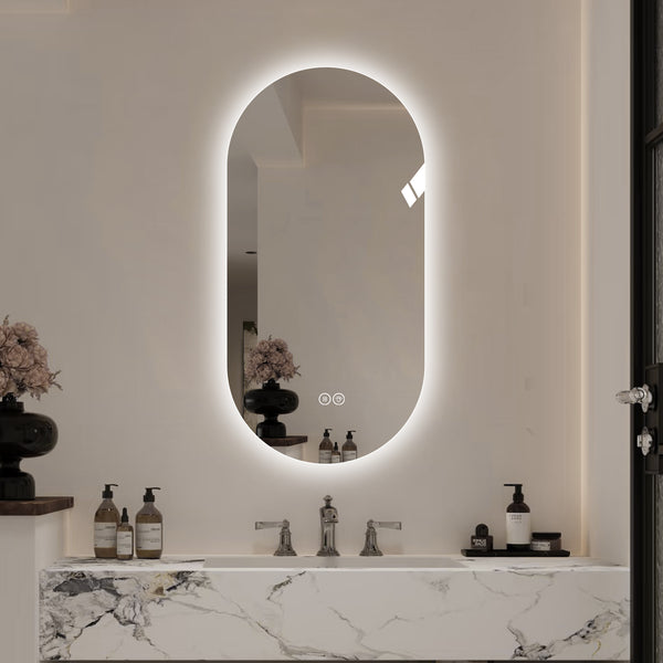 English Elm 48*24 Inch Smart Wall Mounted Led Touch Screen Mirror - Anti-Fog, Dimmable, Stylish For Salons! W2709P380632
