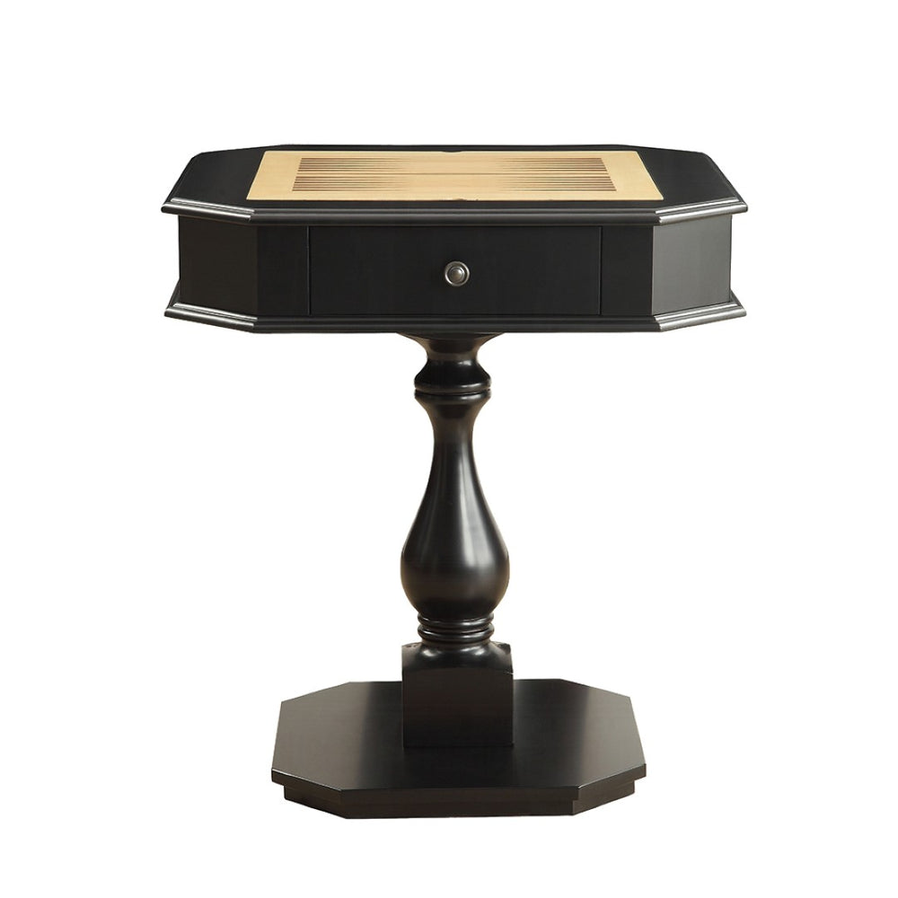English Elm Square Cherry Finished Game Table with Turned Pedestal Base for Study or Library B016P314078