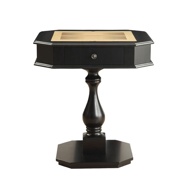 English Elm Square Cherry Finished Game Table with Turned Pedestal Base for Study or Library B016P314078