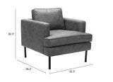 Decade Armchair Vintage Gray 109903 Zuo Modern