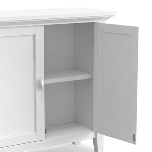 English Elm Redmond Low Storage Cabinet - Stylish White Wood Console With Adjustable Shelves For Any Room B136P159529-GIGA