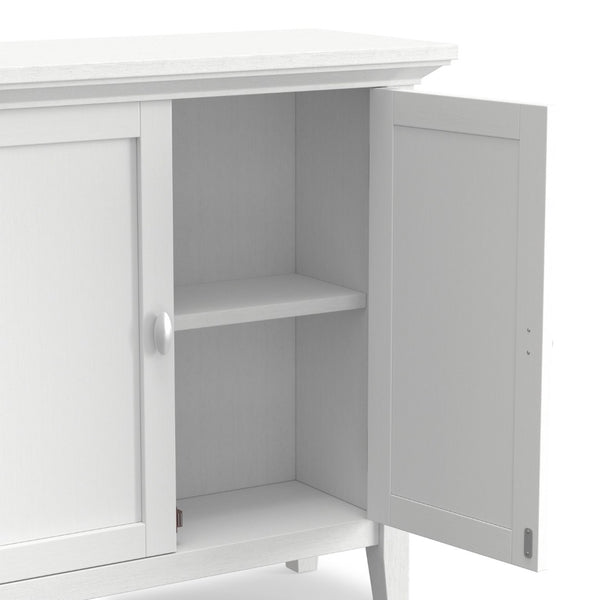 English Elm Redmond Low Storage Cabinet - Stylish White Wood Console With Adjustable Shelves For Any Room B136P159529-GIGA