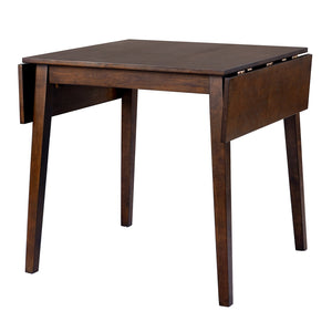 English Elm Foldable Extendable Dining Table Set with Drop Leaves and 4 Upholstered Chairs for Small Spaces Brown N752S010617D