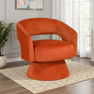 English Elm Lessa Swivel Accent Chair with Foam Cushion Round Base for Living Room Corners B056P417026