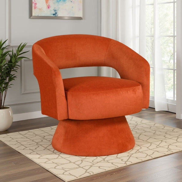 English Elm Lessa Swivel Accent Chair with Foam Cushion Round Base for Living Room Corners B056P417026