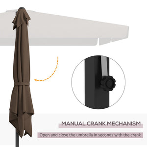 English Elm Outsunny 10' Square Cantilever Patio Umbrella With Tilt, Crank, Air Vent For Backyard Shade Retreat W2225P174164-GIGA