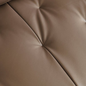 English Elm Modern Elliptical Three Seat Sofa Genuine Cowhide Leather Solid Wood Frame Living Room Brown W1765S00136