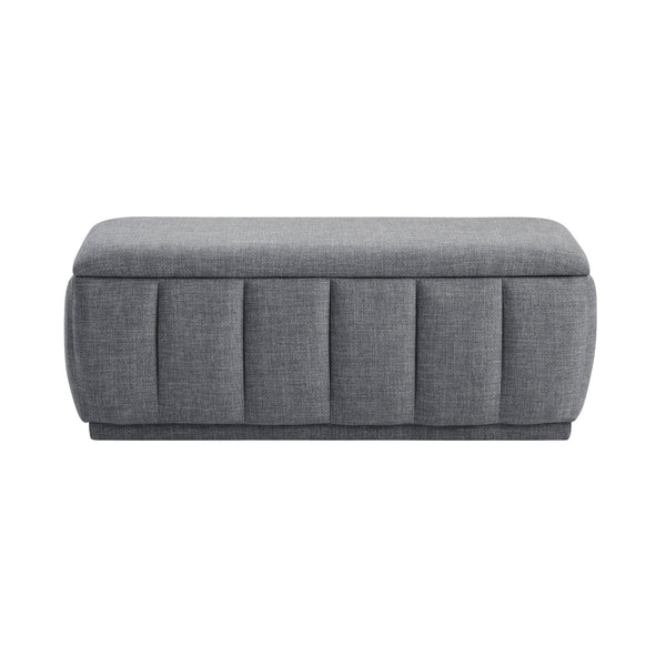 English Elm Modern Gray Textured Storage Bench with Foam Cushion, 300lb Capacity, No Assembly, 47" Long Upholstered Seat Perfect for Entryway Bedroom Living Room B011P298380