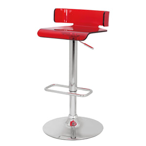 English Elm Red Red and Chrome Adjustable Swivel Stool with Gas Lift 360° Swivel Low Back Support, 35.5" H B062P186418