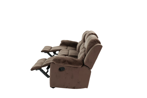 English Elm Comfortable Motion Sofa Oversized 83" Chocolate Padded Suede Reclining Couch Wide Arms Plush Comfort B011P205572