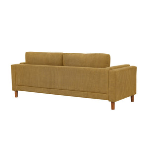 English Elm Corduroy Ribbed Upholstered Sofa with Square Arms Wooden Legs for Living Room Ginger B2748P412600